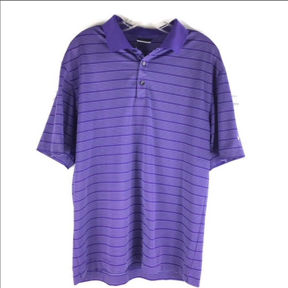 Nike - medium - purple striped polo